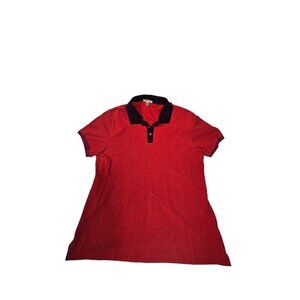 Burberry Brit Polo Shirt Red Purple Collar Purple Short Sleeves